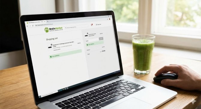 Részletes útmutató a kedvezménykód megadásához a BrainMarket webáruház bevásárlókosarában